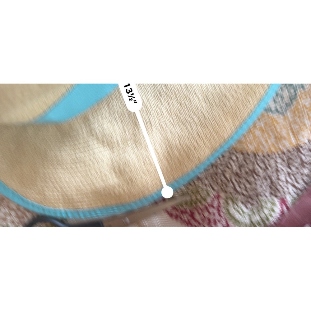 Panama Jack Floppy Sun Hat Straw OS Tan Turquoise Beachwear Costal core - Picture 7 of 9